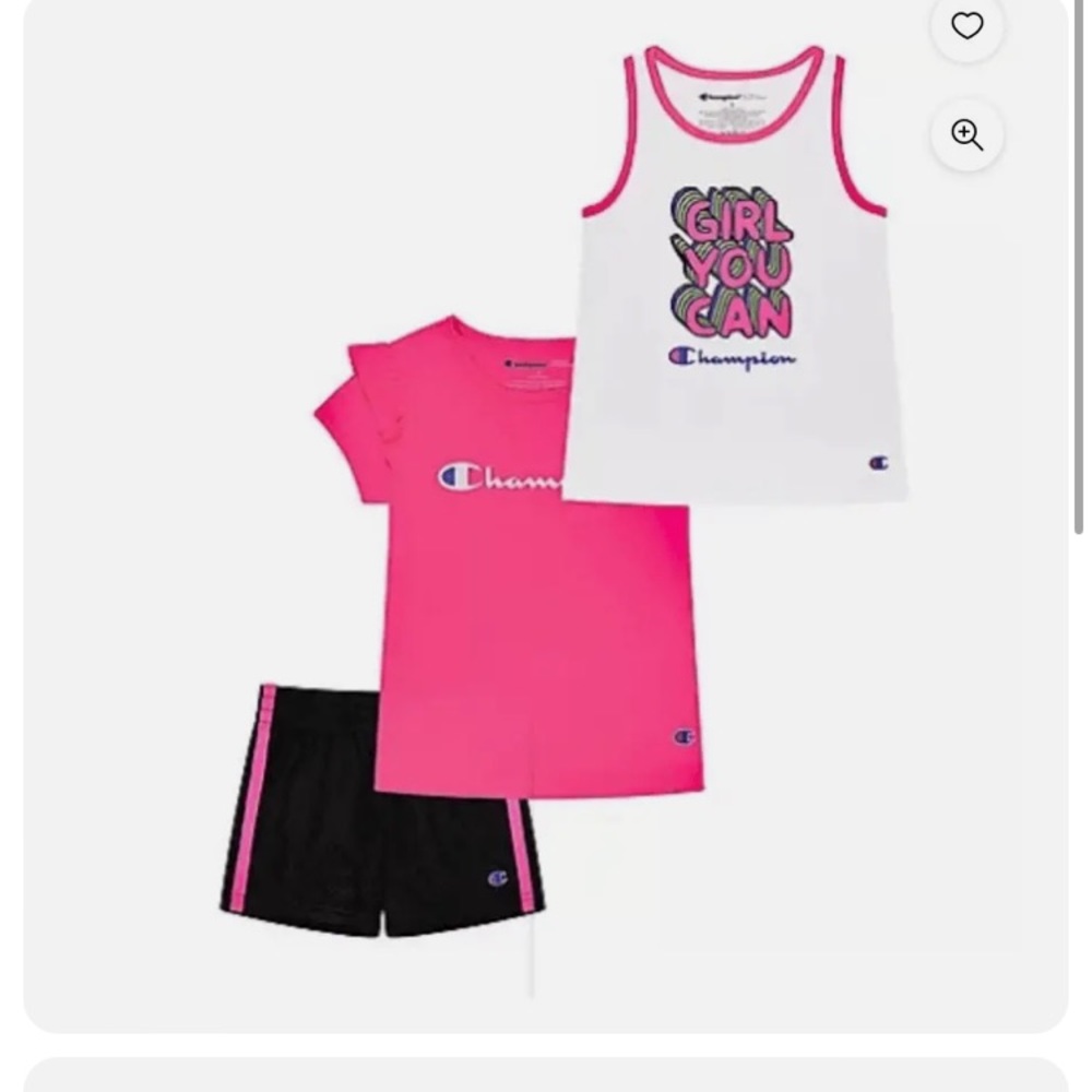 NWT champion 3 pc summer shirts tank tee set 18m